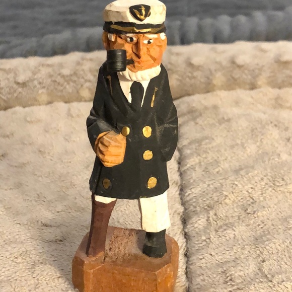 Vintage Sailor Hand Carved/Painted Wood Carving Excellent Condition - Picture 2 of 11